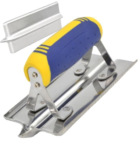 Concrete Hand Edger,Stainless Steel Concrete Hand Edger Groover Tools, Concrete Edging Trowel Groover Tools for Plaster Cement Finishing, Rivet- Construction for Concrete Projects