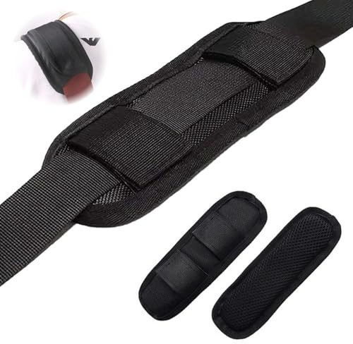 Cylocrya Abnehmbarer Schulterriemen, Schulterpolster Schulterpolster für Rucksack, Kamera, Laptop, Kuriertasche, Gitarre - 2 Stück in Schwarz, Mittelgroß
