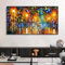 Ölgemälde auf Leinwand Lichter der Großstadt - Abstrakte Bilder Leinwand - Ölbilder auf Leinwand handgemalt - Leinwandbild Abstrakt (Großstadt, 60x120)
