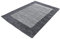 Stilvoll Günstig by ELMM Teppich Wohnzimmer Schlafzimmer Grau 120 x 170 Bordüre Design Hochflor