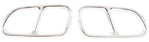 DZSCHUNLUSM Auspuffblenden Für Mercedes Für Benz Für CLA C117 Für SLK 2009-2016 Schwanz Throat Dekor Rahmen Auspuffrohr Trim Abdeckung Auspuffendrohr(Silber)