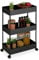 Relaxdays Rollwagen, 3 Etagen, Servierwagen, Küchenwagen, Bad & Büro, Rollregal, HxBxT: 65 x 39,5 x 21,5 cm, schwarz