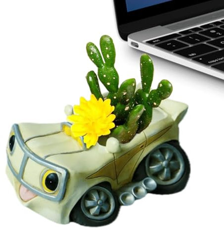 Rqrdww Bonitas macetas para cactus, macetas para suculentas, maceta de resina para cactus, maceta interior para exteriores, macetas de mesa únicas, con forma de cactus, macetas pequeñas para