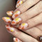 Lot de 24 ongles à presser d'automne en forme d'amande avec feuilles d'érable pour femme