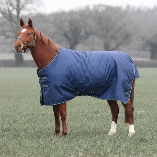 Shires Typhoon Lite Turnout Rug - Navy Blue