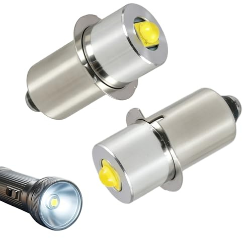 Sylkeov 2 Unidades Bombillas LED P13.5S 5W para Linterna de Bolsillo y Antorcha Eléctrica, Reemplazo de Bombilla con 300 LM, Voltaje 6-24V, Luz Blanca Fría, Larga Vida Útil y Fácil Instalación