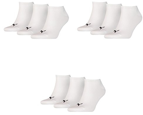 PUMA 9 Paar Sneaker Invisible Socken Gr. 35-49 Unisex für Damen Herren Füßlinge