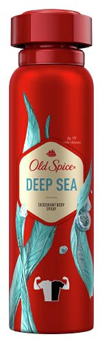 Old Spice Deep Sea Deodorant Bodyspray für Männer, 150 ml, 48H frisch, 0 Prozent Aluminiumsalze, Anti-weiße Flecken und gelbe Flecken