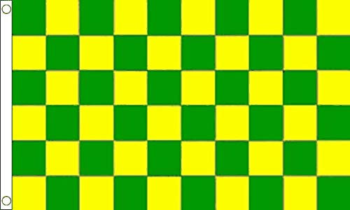 Bandiera a quadretti verde e giallo - 100% poliestere con occhielli - FlagSuperstore©
