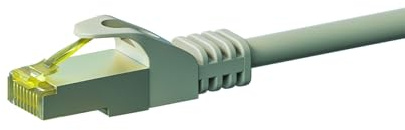 Danicom RJ45 Netzwerkkabel S/FTP (PiMF) - mit CAT 7 Rohkabel - Grau - 2m, POE, Ethernet, LAN, Patchkabel, Datenkabel, RJ45 - für Serverschränke, Switches, Router, Modems!