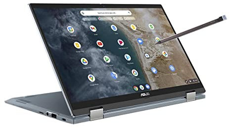 ASUS Chromebook Flip CX5, 14 Touchscreen FHD NanoEdge Display, Intel Core i3-1110G4 Processor, 128GB SSD, 8GB RAM, Stylus, Backlit Keyboard, Wi-Fi 6, Chrome OS, Aluminum, AI Blue, CX5400FMA-DN388T-S