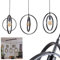 Pendelleuchte Tercel, Hängelampe aus Metall in Schwarz/Nickel antik im Vintage Design, Pendellampe mit verstellbaren Schirmen, Höhe max. 150 cm (verstellbar), 3-flammig, 3 x E27, ohne Leuchtmittel