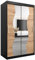 KRYSPOL Schwebetürenschrank Madryt 120 cm mit Spiegel Kleiderschrank mit Kleiderstange und Einlegeboden Schlafzimmer- Wohnzimmerschrank Schiebetüren Modern Design (Schwarz + Artisan Eiche)