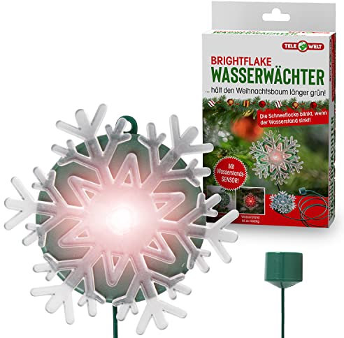 TELE WELT - Brightflake Wasserwächter für den Weihnachtsbaum - Ideales Gadget für den Weihnachtsbaumständer oder als Deko neben den Weihnachtskugeln