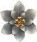 Metallblumen-Wandkunst, 25.4 cm, rustikale, moderne Blumenskulptur, abgenutzte Eisen-Wandbehang, Heimdekoration, Akzentkunstwerke für Innenbereich, Küche, Schlafzimmer, Garten, Terrasse (07-grau)