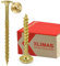 KLIMAS Torx, Lot de 25 vis à bois, Vis à tête plate, Jaune, Pour construction de toiture, 10 x 180 mm