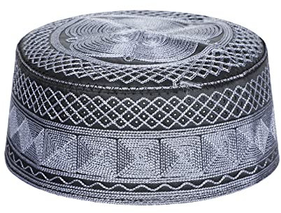 Muslimischer Gebetshut Herren Islamische Gebetsmütze Arabien Türkische Ägyptische Hijab Kopfbedeckung Vintage Islam Mütze Gestickte Beanie Mütze Skull Cap Männer Gebetskappe für Eid Ramadan Pray