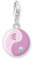 THOMAS SABO 2 Charm-Anhänger pinker Yin & Yang mit Steine Silber 925 Sterlingsilber, Kaltemail 2000-041-7