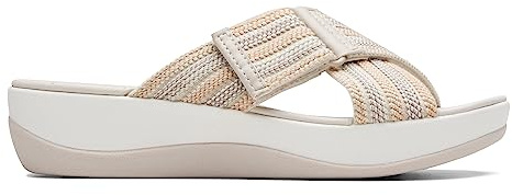 Clarks Women's Arla Wave Slide Sandal, Beige Combi, 5 UK