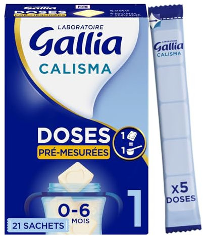 Laboratoire Gallia, Calisma 1 Doses Pré-Mesurées 0-6 Mois , Prêt à l'Emploi, Simple, Précis, Pratique, Association Uique d'Ingrédients, Lait en Poudre en Doses, 21 Sachets de 5 Doses (479g), Lot x1
