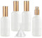 LusDoly Pack of 4, Empty 100ml Frosted Transparent Glass Fine Mist Atomiser Bottles with Gold Sprayer Water Spray Bottles Perfume, Aromatherapy, Cosmetic Travel Containers 2x Funnel
