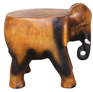 JTBDWOSK Hocker Maharadscha-Elefanten Indisches Dekor Holzfußstütze Runder Ottoman-Tisch Runder Hocker Ottomane Haushaltsmöbel Tier Einfach,Braun