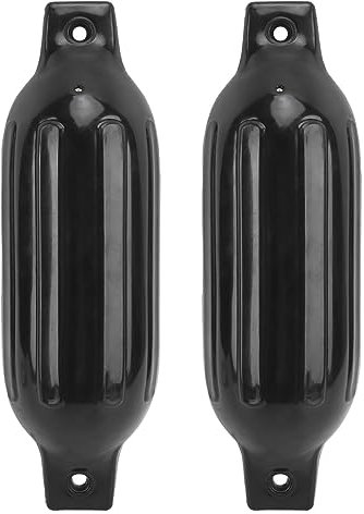 Fockety Bootsfender, 2er-Pack Aufblasbare, Gerippte Bootsstoßstangen Zum Andocken, 4,5 X 16 Zoll PVC-Ponton-Bootsfender-Stoßstangen für Bassboote, Jon-Boote, Jetskis, Yachten, PWCs
