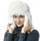 HEYANN Wintermütze Trapper Uschanka Damen Trapper Russische Hütte Weiß Mütze mit Ohrenklappen Winter Bomber Hut Wintermütze Unisex Fliegermütze Fellmütze für Herren (S/M, Weiß)