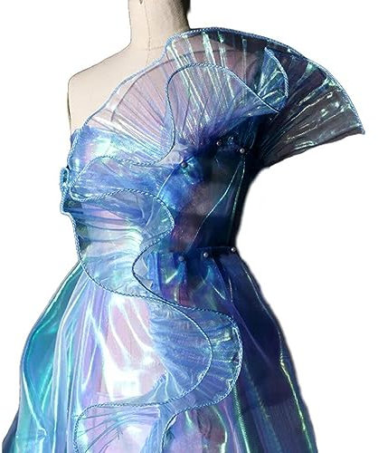 1 Yard Meerjungfrau Falten Spitze Stoff Gradient Farb Nähtätigkeit Rüsche Falten Chiffon Trimm Organza Tüll Stoffapparat Für Stoff