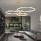 Mikeru 40+60+80cm Minimalistische Pendelleuchten, Dimmbare 10% bis 100% Gold Höhenverstellbare Lampe Esszimmer mit Memory-Funktion 3000K/4500K/6500K LED Deckenleuchte Ringe für Kücheninse