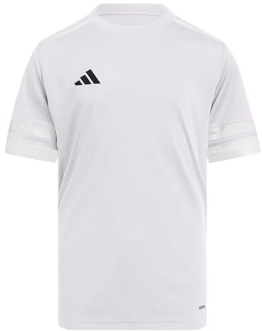 adidas Unisex Kids SQUADRA25 Jersey Short Sleeve Kids, White/White/Black, 9-10 Years