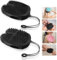 Peeling-Waschhandschuhe, Silikon-Peeling-Körperschrubber, Exfoliating Bath Gloves, rutschfester Hufeisenform-Körperschrubber ohne Finger mit doppelter Textur für Massage, Peeling (Kohlenschwarz)