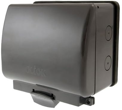 Click OA036AG 'Aquip' Outdoor Weatherproof Socket IP66 2 Gang Double Pole 13 Amp