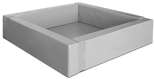 Ventadecolchones - Piscina de cubos de espuma 200 x 200 cm - Loneta PVC Gris - Sin Bloques