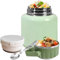 Yeelan Thermobehälter für Essen, 900ML Müslibecher to Go Edelstahl, Warmhaltebehälter Essen, Müslibecher mit 24 Stunden Temperatursperre, Lunchbox mit Deckel, Löffel, für Suppe, Müsli, Eintopf, Grün