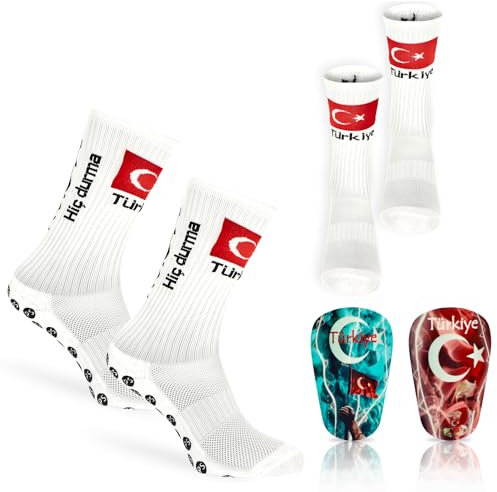 ProSx - Fußball Schienbeinschoner I Vielfalt verschiedener Flaggendesigns I (Türkei Fußballset)