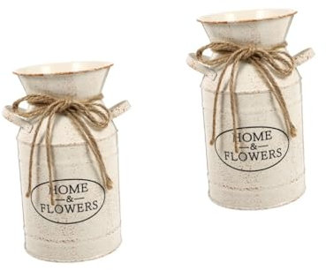 BUGUUYO 2 Pcs Vintage Können Garten Eimer Hause Foto Prop Eisen Blume Für Dekoration