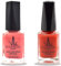 (2Pcs Set) Henna Infused Nail Polish Permeable Nail Polish Halal Vegan Long lasting No UV Needed (Imperial Red, Coral Reef)