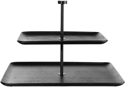 ASA Selection Wood schwarz Etagere 2-stufig rechteckig 25cm