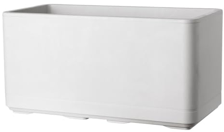 Kreher Pflanzkasten Cosmo XL mit Rollen (Weiß, 80 L) | Integrierte Wasserstandanzeige, mobil und standfest für Garten, Balkon, Terrasse, Restaurant & Gewerbe