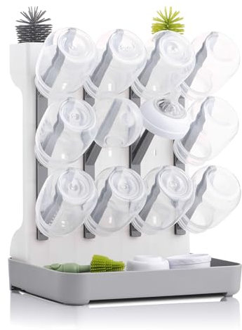 Baby Bottle Drying Rack Milk Bottle Holder Baby Bottle Storage Bottle Holder Baby Stuff for Newborn Space Saving Standing Drying Rack for Baby Bottle Can Dry Up To 12 Bottles Large Vertical for Infant