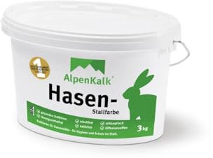 AlpenKalk® Hasenstallfarbe | Natürliche Kalkfarbe für Kleintierställe | Hygienisch & antiseptisch | Ohne Chemie für artgerechte Haltung | Gesunde Umgebung für Hasen | 3 kg