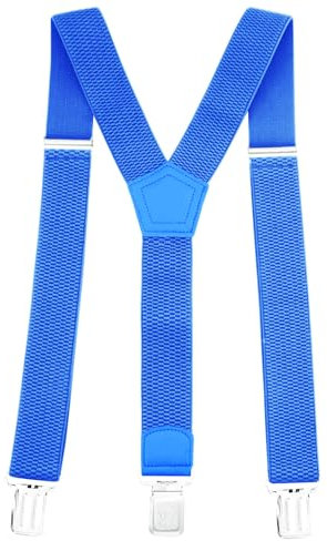 Glamexx24 Hosenträger für Herren Einstellbar und Elastisch, Y Form, Breit 4 cm mit 3 Starken Clips Einheitsgröße Hosenträger für Männer und Damen, Azurblau
