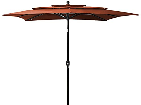 Garden parasols 3 Niveaux avec Une Terre Cuite en Aluminium 2,5x2,5 m, Une répulsif en Eau de Plage, Une Protection Contre Une villée, Facile à Ouvrir et à Fermer, Parasol extérieur du Jardin Outdoor