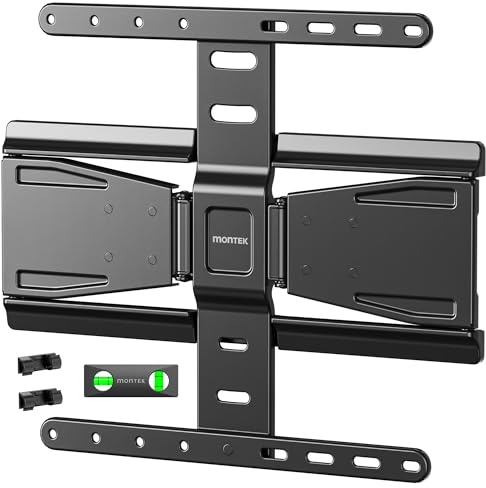monTEK 0.77 Inch Ultra Slim TV Wall Mount for 37-75 Inch TVs | TV bracket with articulated double arms, swivel & tilt & levelling & extendable, max VESA 400 x 400 mm, up to 65 kg