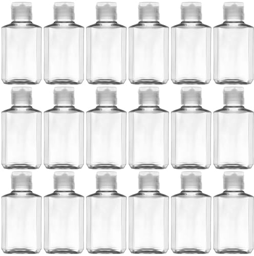 60 achteckige 60 ml leere Händedesinfektionsmittelflaschen mit Klappdeckel – transparenter Kunststoff, auslaufsicher, perfekt für Reisen, Büro und persönlichen Gebrauch