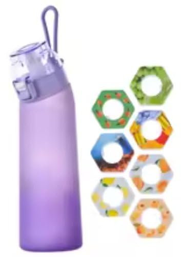 Scented Water Bottle, 650ml, with 7 Flavour Pods, BPA-Free, Leakproof Sports Bottle, Multiple Colours (Purple)