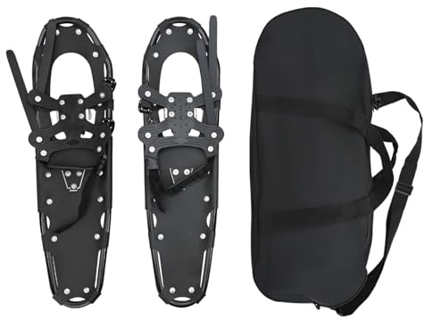 vidaXL 3 i 1 snöskor Svart 30 tum Aluminium och HDPE, Trädgård och terrass, Justerbar snöutrustning, Vinter sportutrustning, Utomhusvandring kit, Kyla klimat tillbehör, Trekking kit