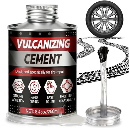 AllisWay 250ml Pegamento Vulcanizante, Pegamento Pinchazos Coche, Repara Pinchazos Coche, Pegamento Vulcanizante Neumaticos, Repara Pinchazos Grietas Neumáticos Automóvil