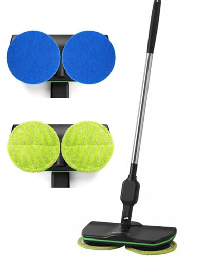 Cordless Spin Mop, Electric Self-Cleaning with Adjustable Handle and Replaceable Pads, for Hardwood and Tile Floors